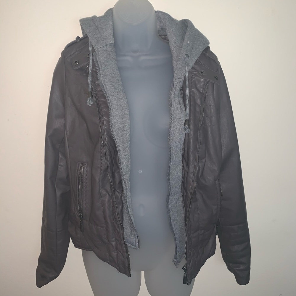 J2 Gray Faux Leather Jacket